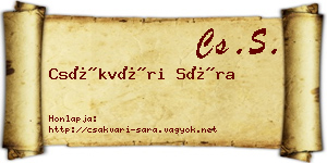 Csákvári Sára névjegykártya
