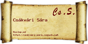 Csákvári Sára névjegykártya