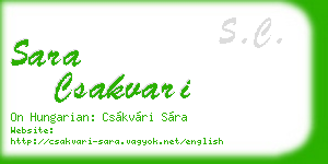 sara csakvari business card
